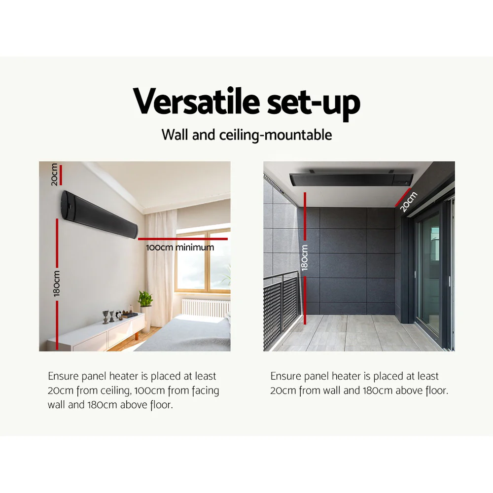 Electric Radiant Strip Heater Outdoor 1800W - Nurns