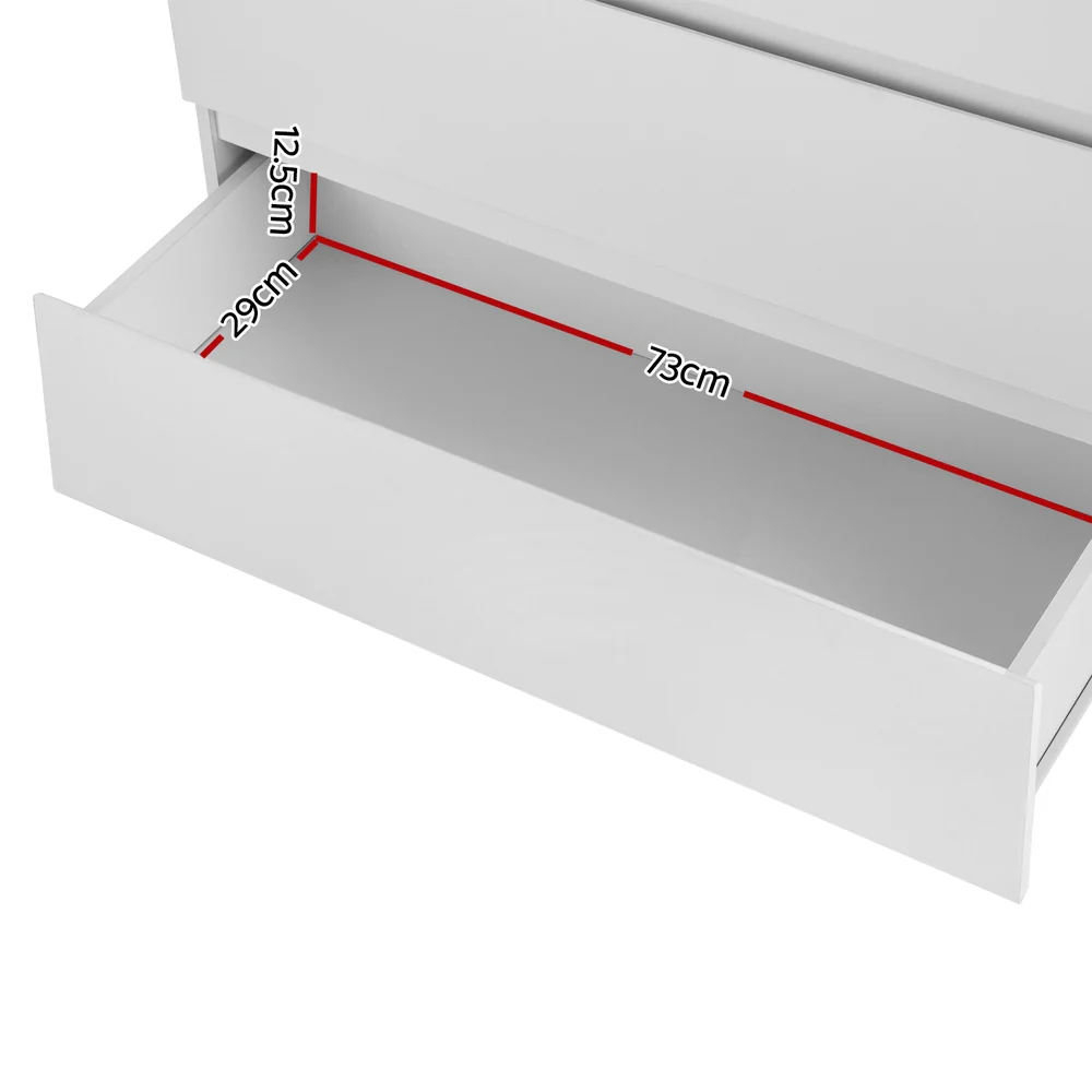 Artiss 6 Chest of Drawers - White - Nurns
