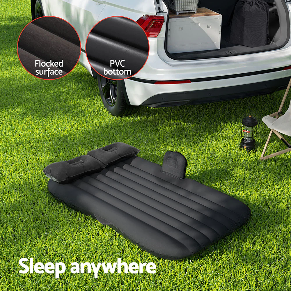 Car Mattress 134x78 Inflatable SUV Back Seat Camping Bed - Black - Nurns
