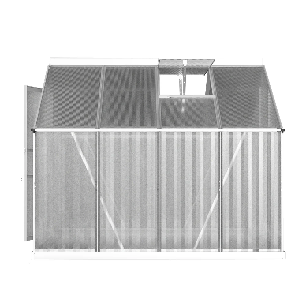 Greenfingers Greenhouse Aluminium Green House Polycarbonate Garden Shed 2.4x1.9M - Nurns