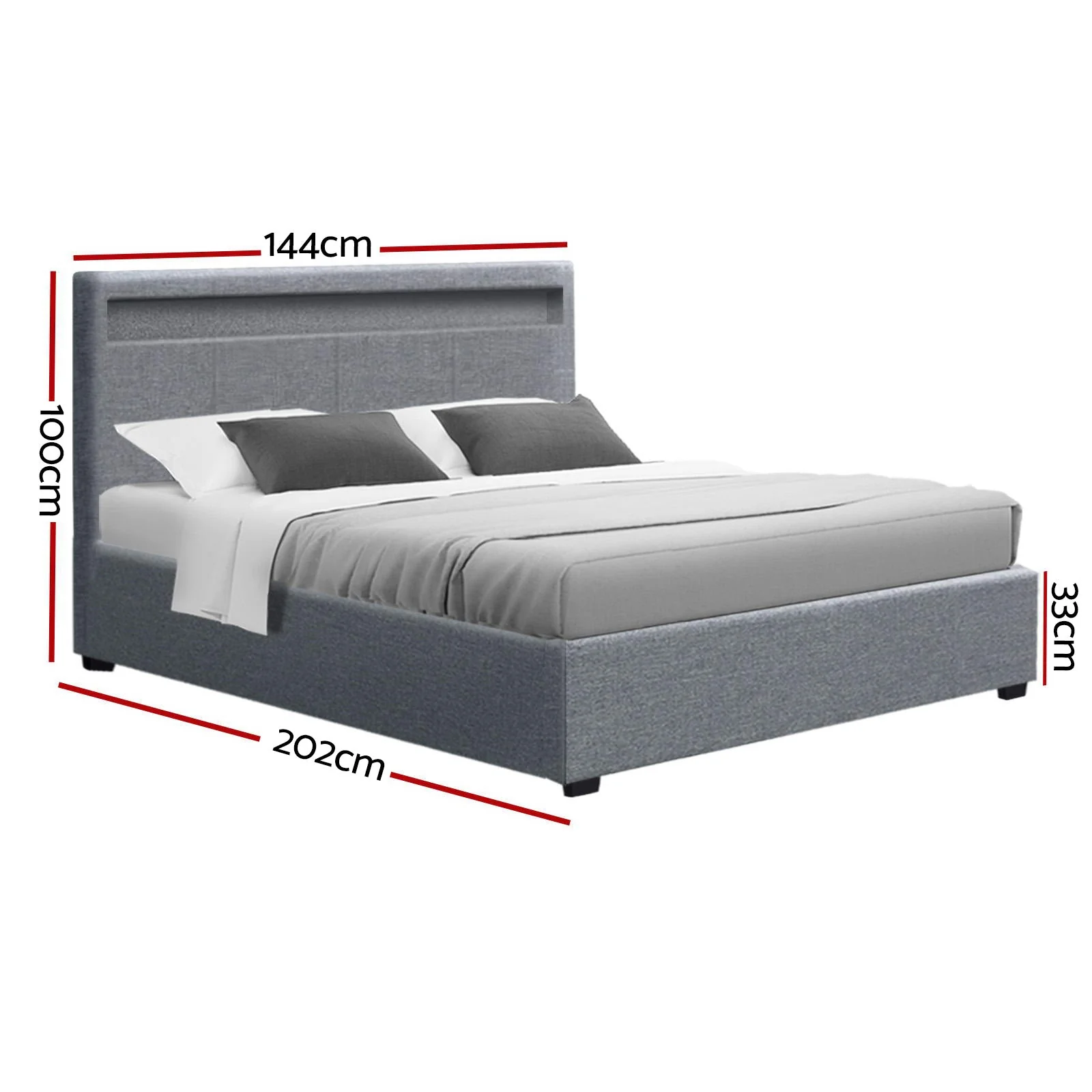 Mars Bed & Mattress Package - Grey Double - Nurns