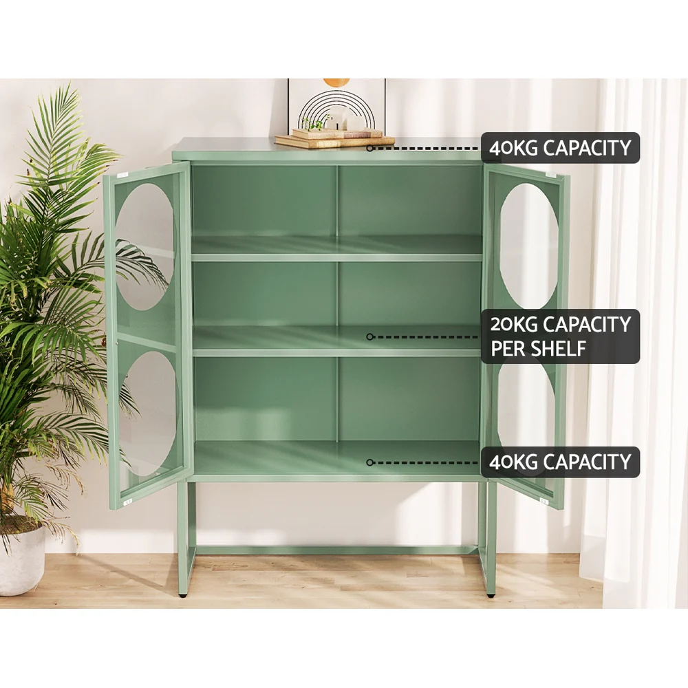 Kael Metal Buffet Sideboard Cabinet - Green - Nurns