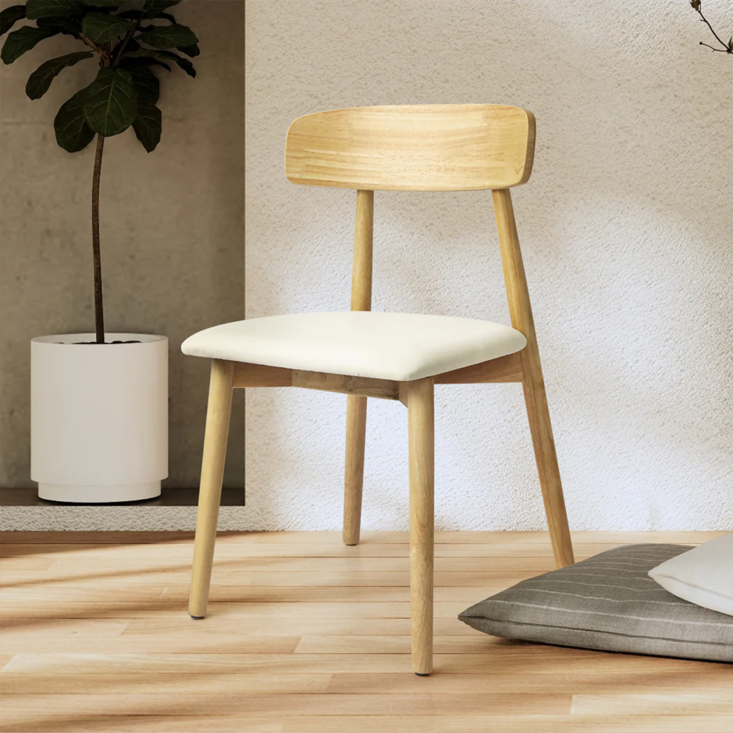 Agatha Set of 2 Dining Chairs Kitchen Chair - Natural - Nurns