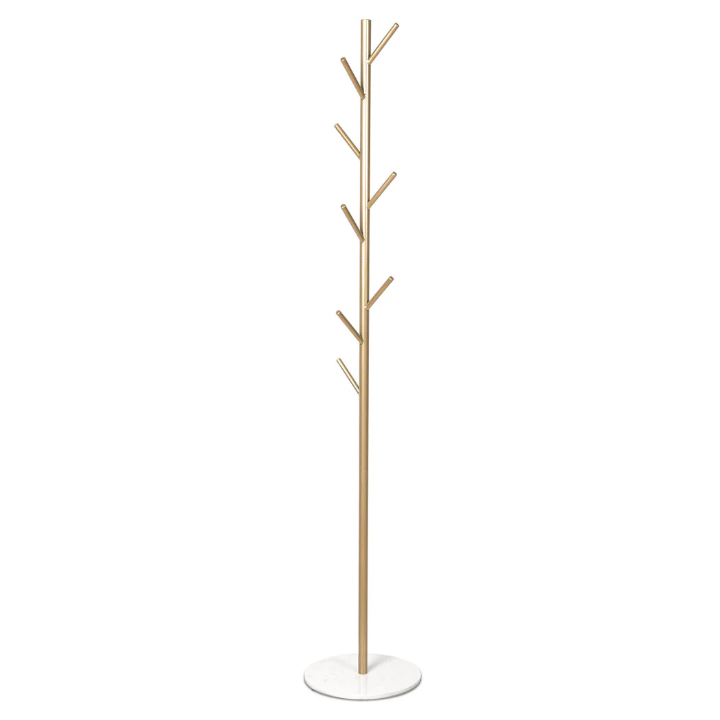 Clothes Stand Garment Coat Rack Metal Rail Portable Hanger Stand Organizer Gold - Nurns