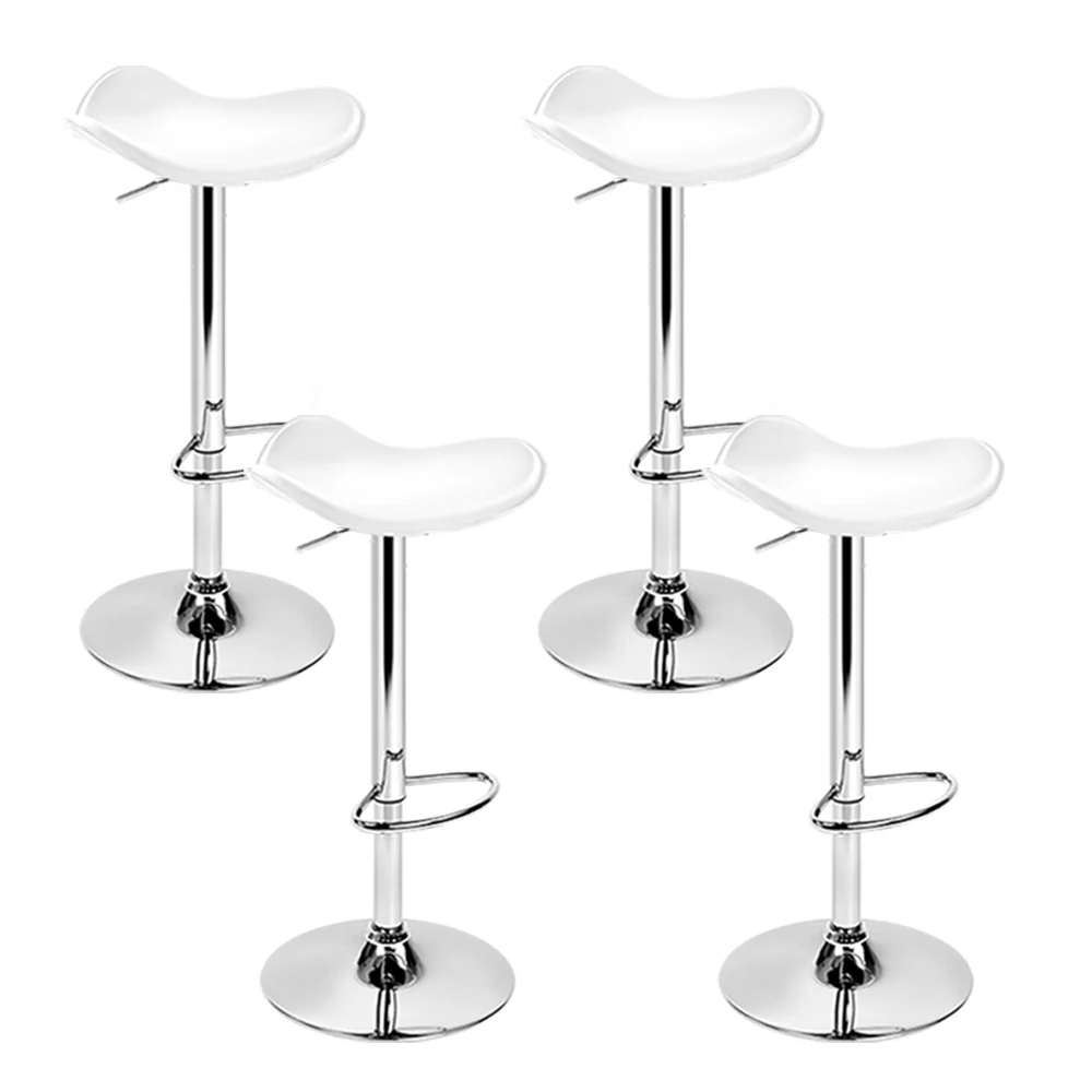 Set of 4 Bolzano Swivel Bar Stools - White - Nurns