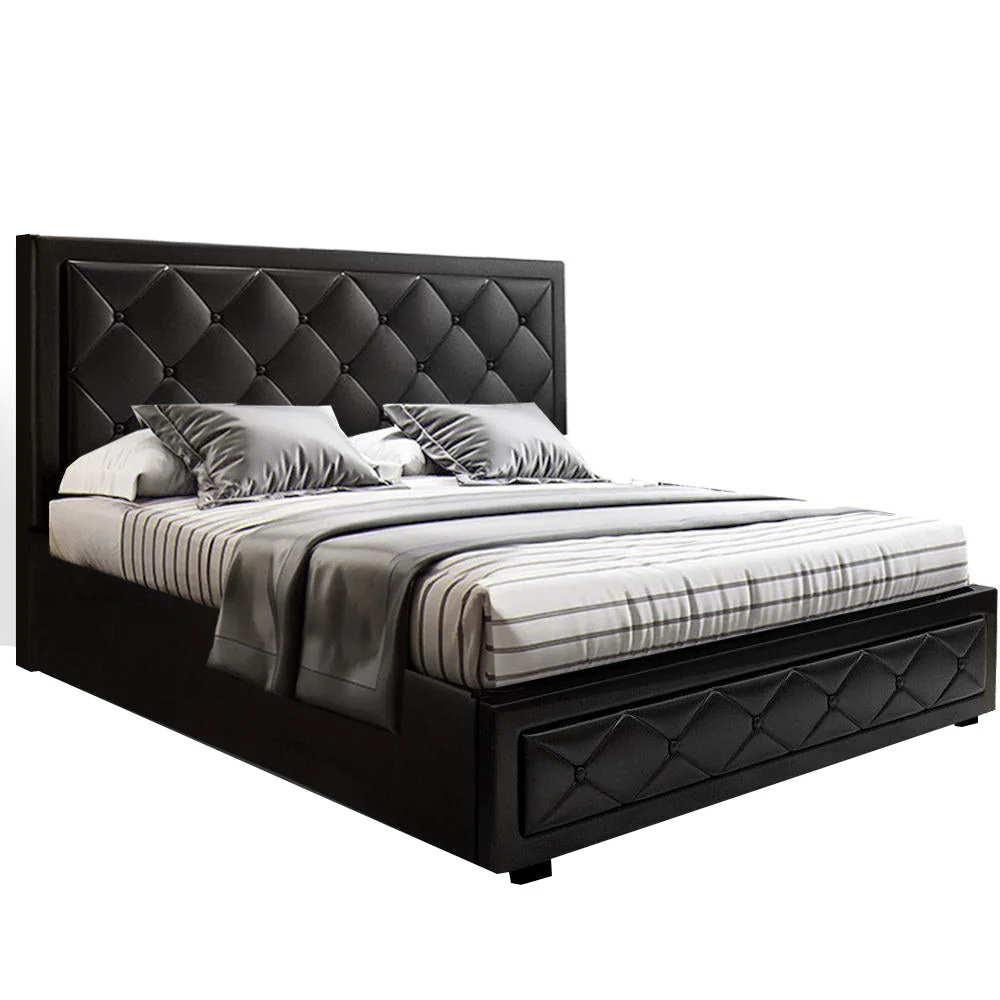 Amethyst Bed & Mattress Package with 34cm Mattress - Black Double - Nurns