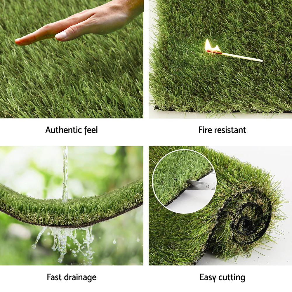 Primeturf Artificial Grass 45mm 2mx5m Synthetic Fake Lawn Turf Plastic Plant 4-coloured - Nurns