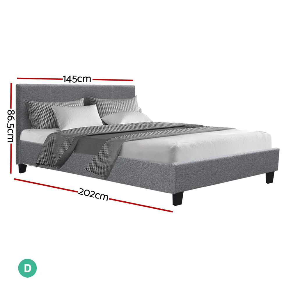 Saturn Bed & Mattress Package - Grey Double - Nurns