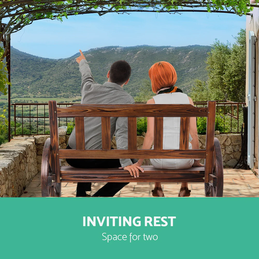 Celestia Wooden Wagon Wheel Chair - Brown - Nurns