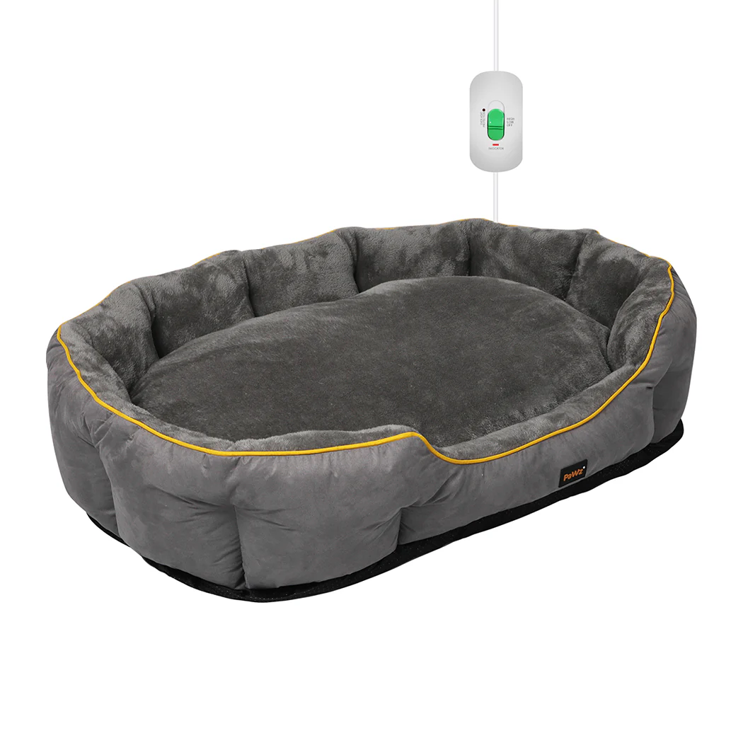 LARGE Dog Beds Electric Pet Heater Heated - Grey - Nurns