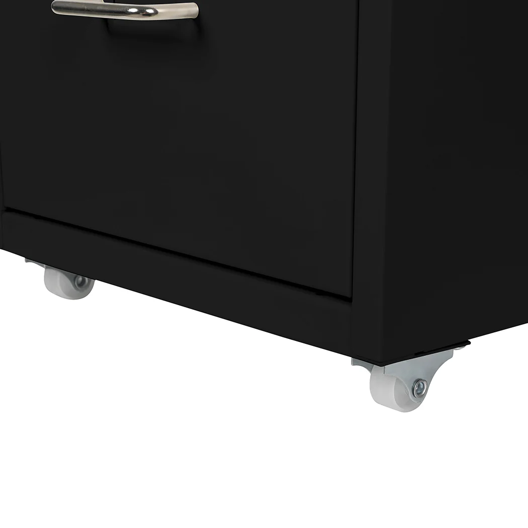 Levede 4 Drawer Office Drawers Cabinet Black - Nurns