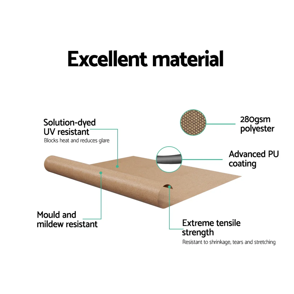 Instahut Window Fixed Pivot Arm Awning Outdoor Retractable Canopy 2.1x2.1M Beige - Nurns