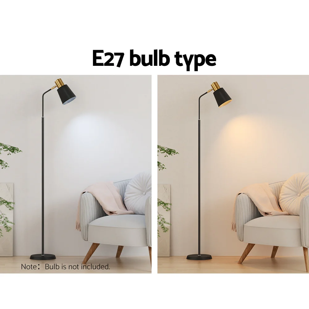 Floor Lamp LED Light Stand Modern Home Living Room Office Reading Black - Nurns