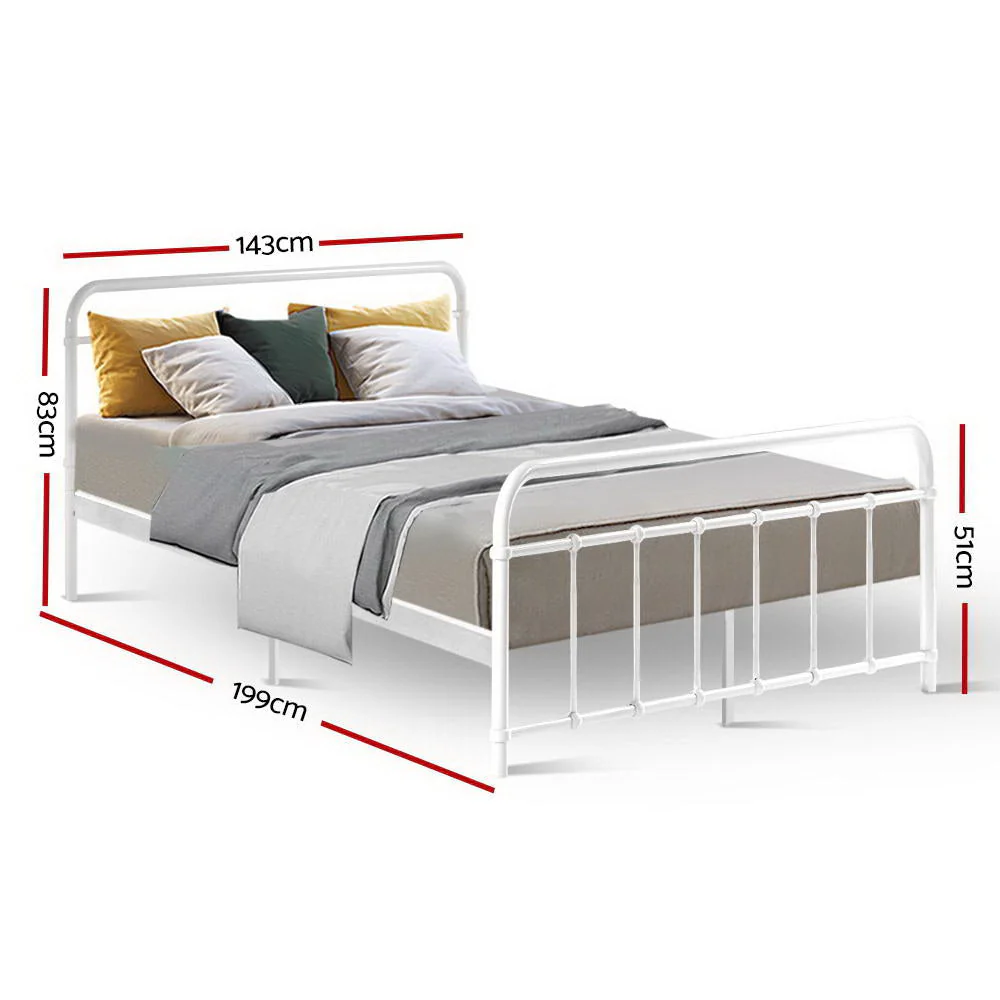 Jupiter Bed & Mattress Package - White Double - Nurns