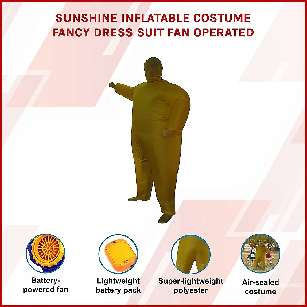 Sunshine Inflatable Costume Fancy Dress Suit Fan Operated - Nurns