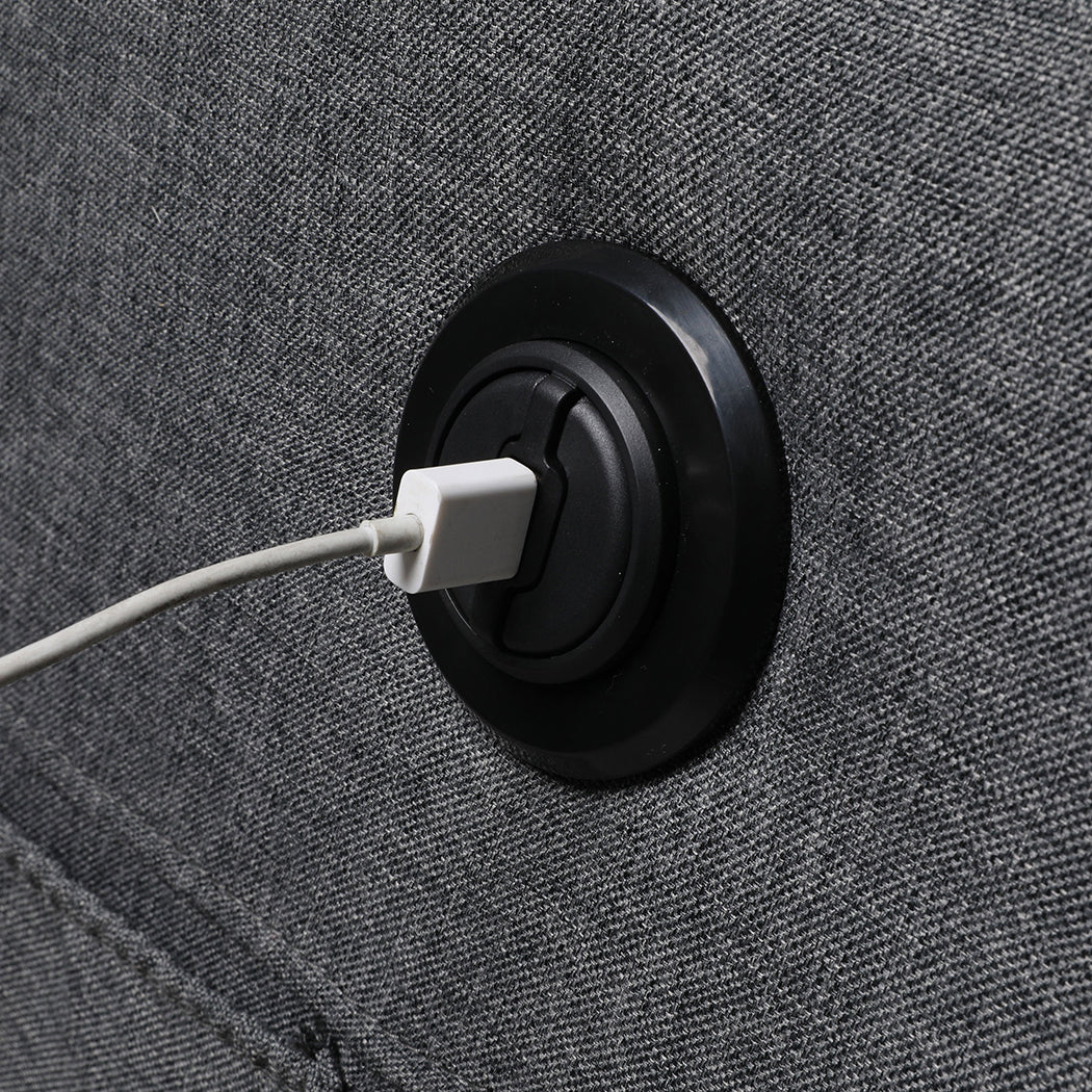 Medea Recliner Chair Electric Lift Chair Armchair Lounge Fabric USB Charge - Grey - Nurns