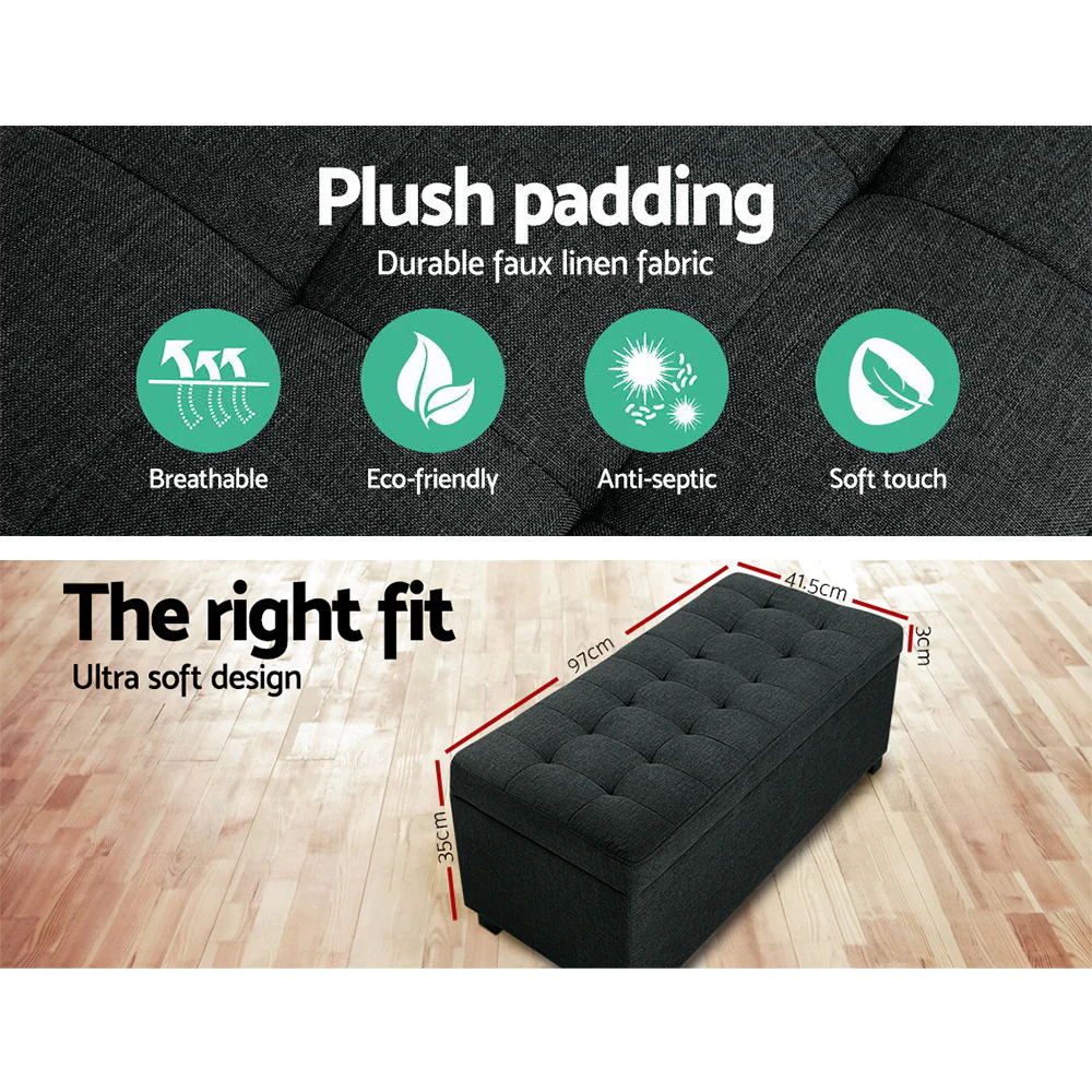 Premium Storage Ottoman - Charcoal - Nurns