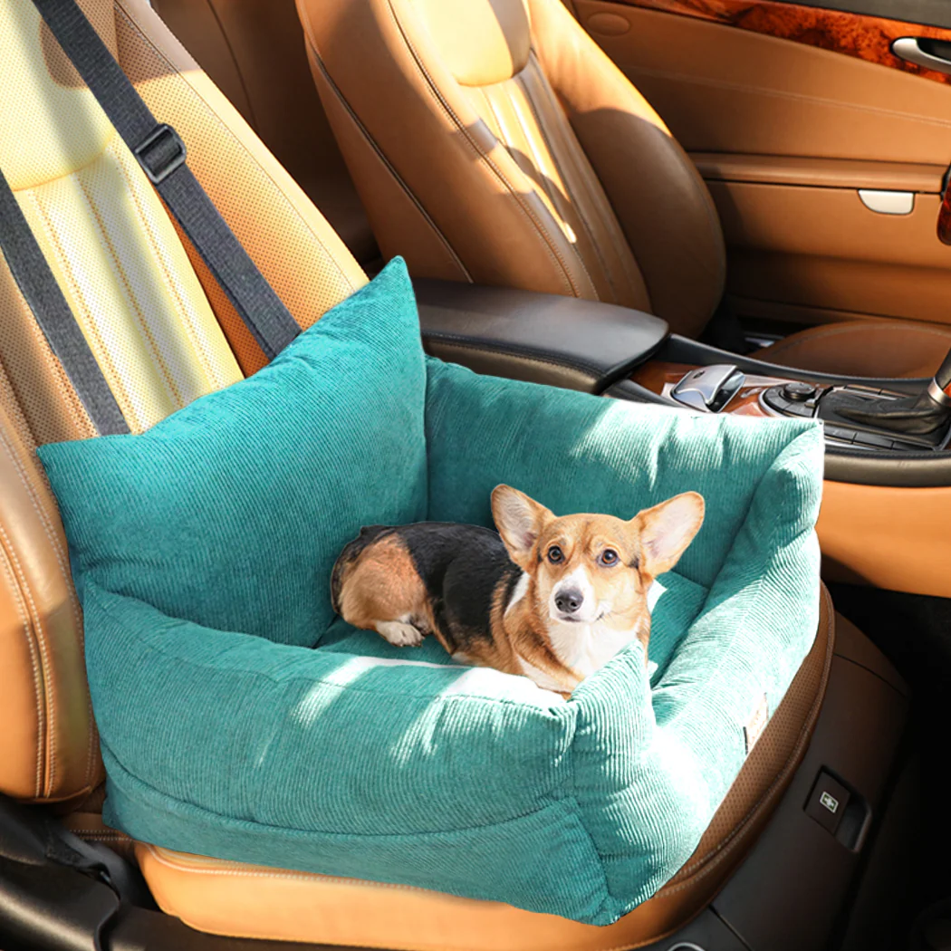Pet Car Booster Seat Dog Protector Portable Travel Bed Removable Green M - Green Medium - Nurns