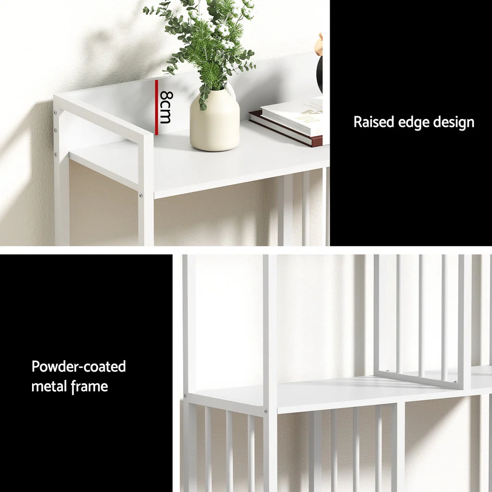 Artiss Bookshelf Display Shelves 5 Tiers 120cm White - Nurns