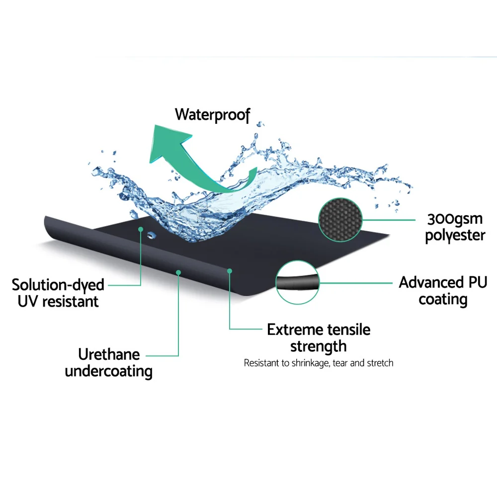 Instahut Retractable Folding Arm Awning Manual Sunshade 5Mx3M Grey - Nurns
