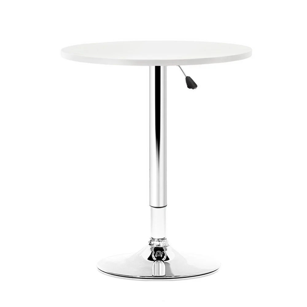 Bar Table Kitchen Tables Swivel Round Metal White - Nurns