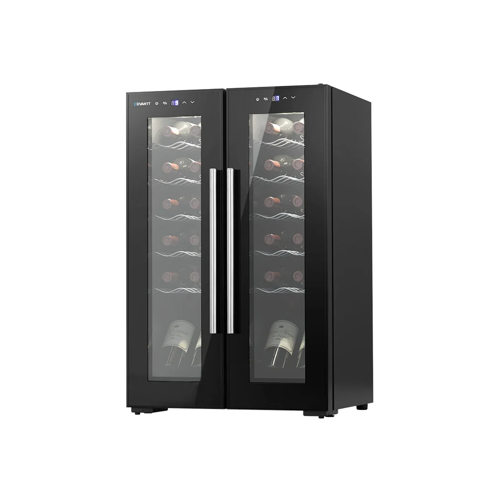 Devanti Wine Fridge Cooler Dual Zone 24 Bottles - Nurns