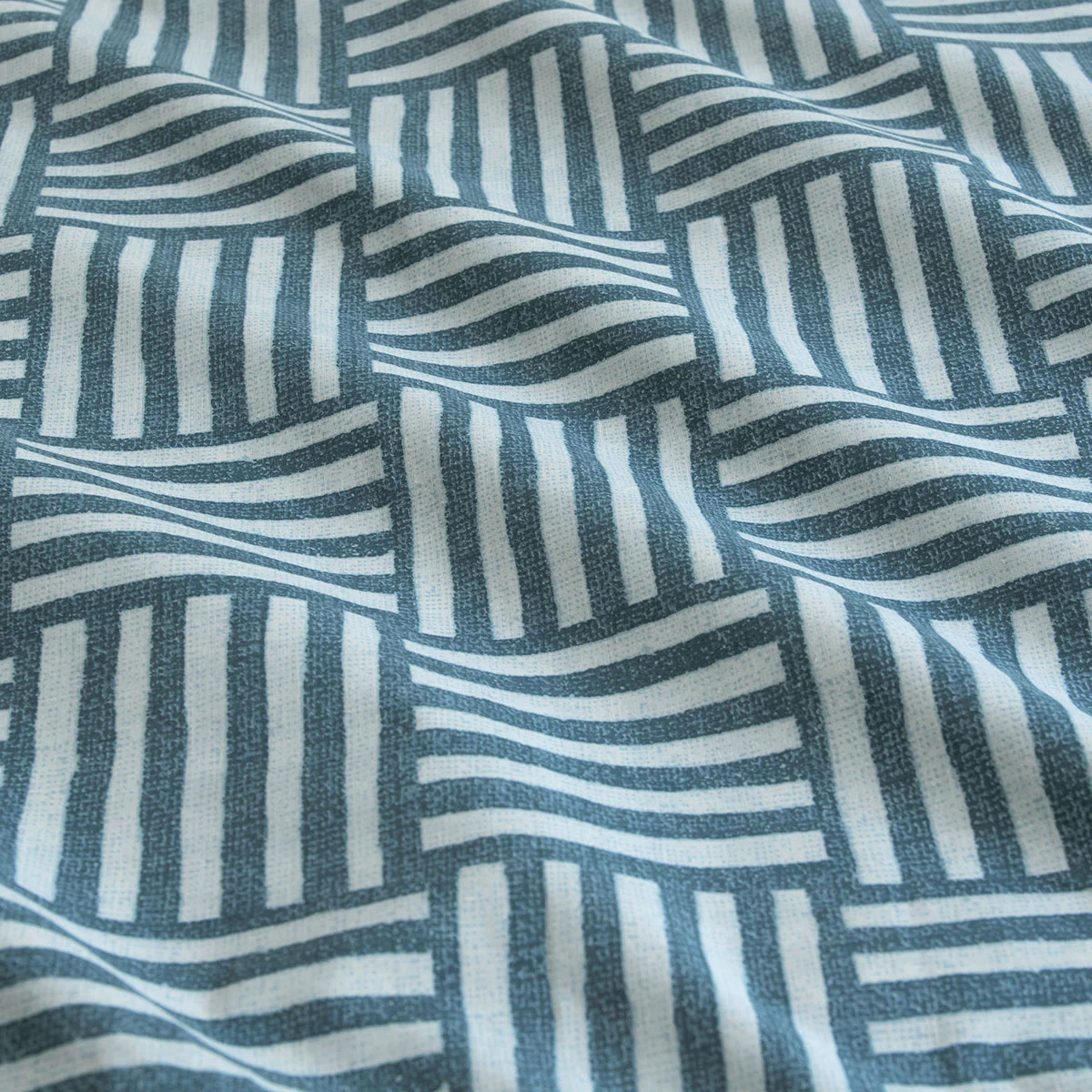 KING Printed Quilt Cover Set - Faded Indigo - Nurns