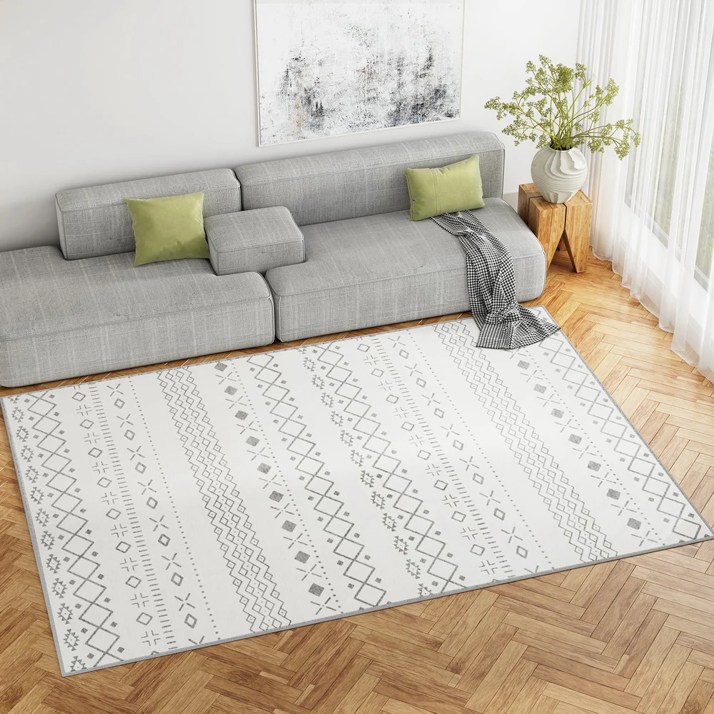 Sparrow 200x290cm Floor Rugs Washable Area Mat Large Carpet Soft Short Pile - Grey - Nurns