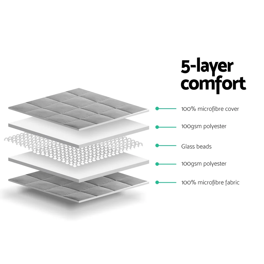 Wrigley Weighted Soft Blanket 7KG Microfibre Gravity Relaxing Calming - Light Grey - Nurns