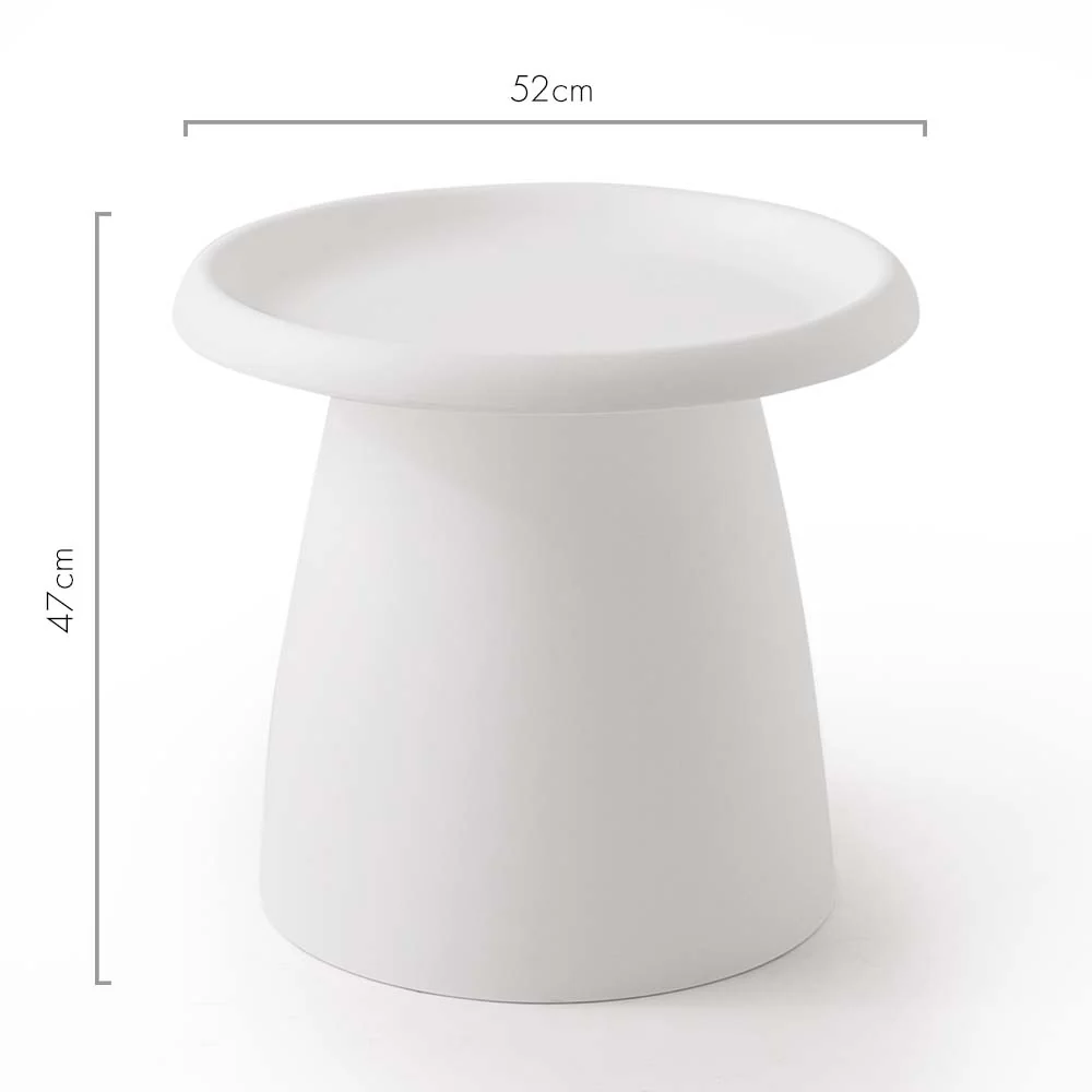Iliana Coffee Table Round 52cm Plastic - White - Nurns