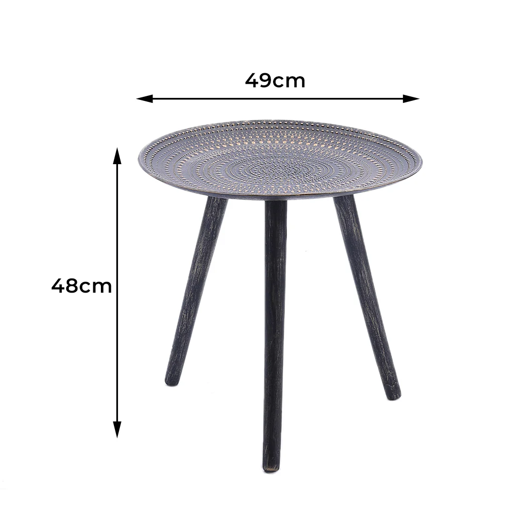 Icarus Side End Table Antique Storage Modern Furniture - Black - Nurns