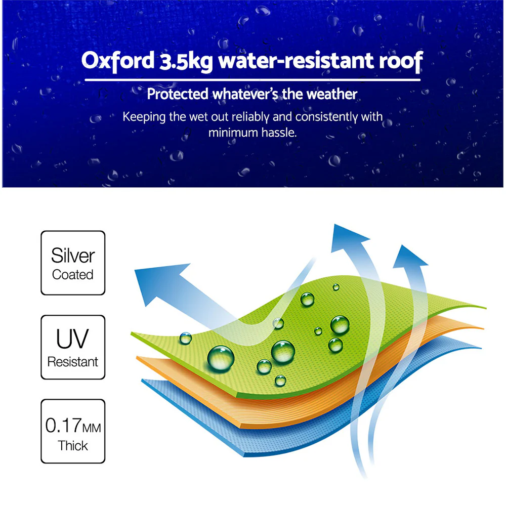 Instahut Gazebo Pop Up Marquee 3x3 Folding Tent Wedding Gazebos 500D Oxford Blue - Nurns