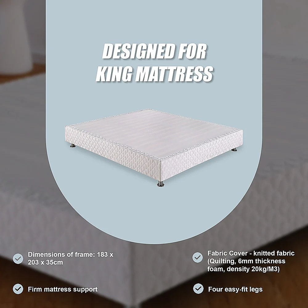Andrea Ensemble Bed Base - White King - Nurns