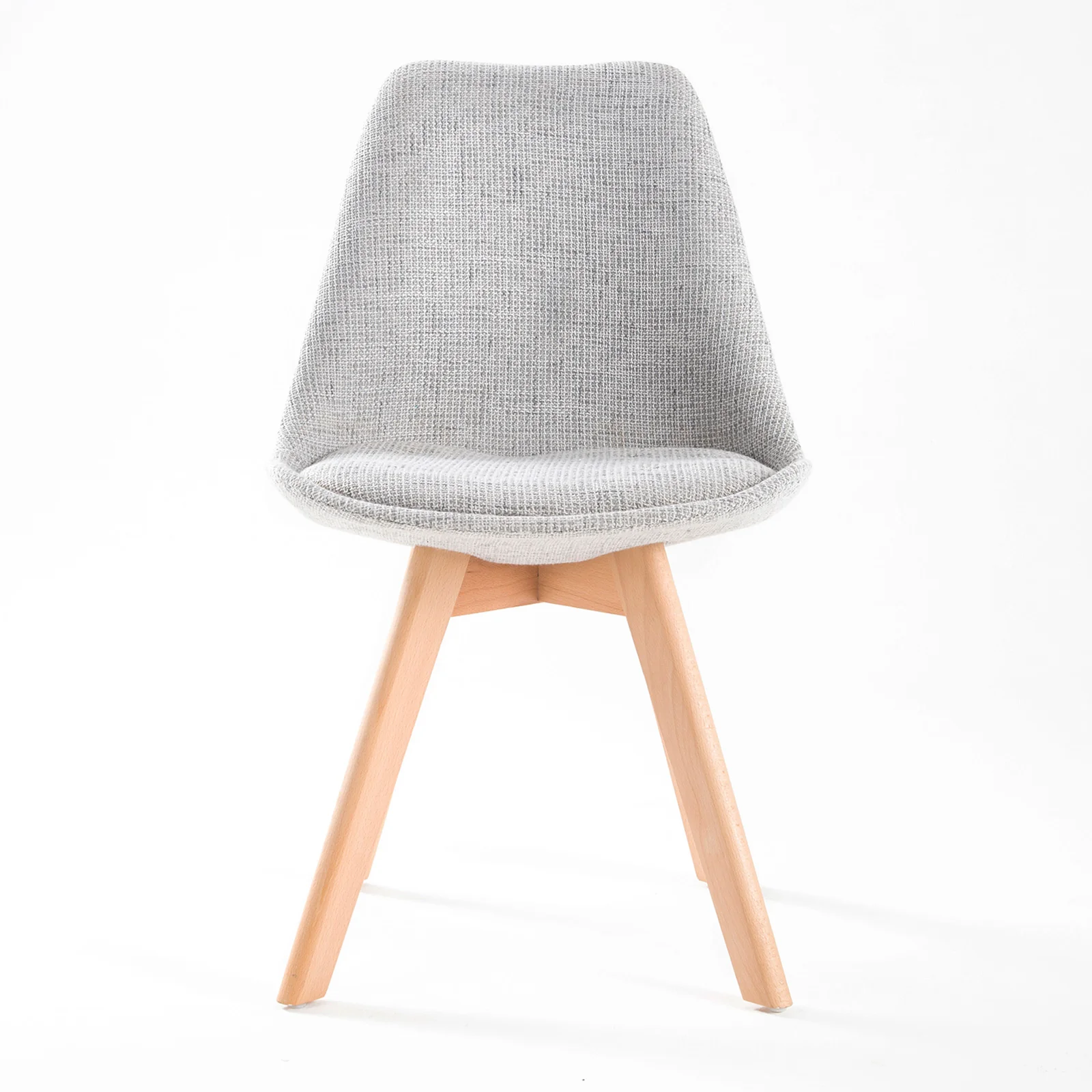 Fleur Set of 2 Retro Dining Cafe Chair Padded Seat - Grey - Nurns