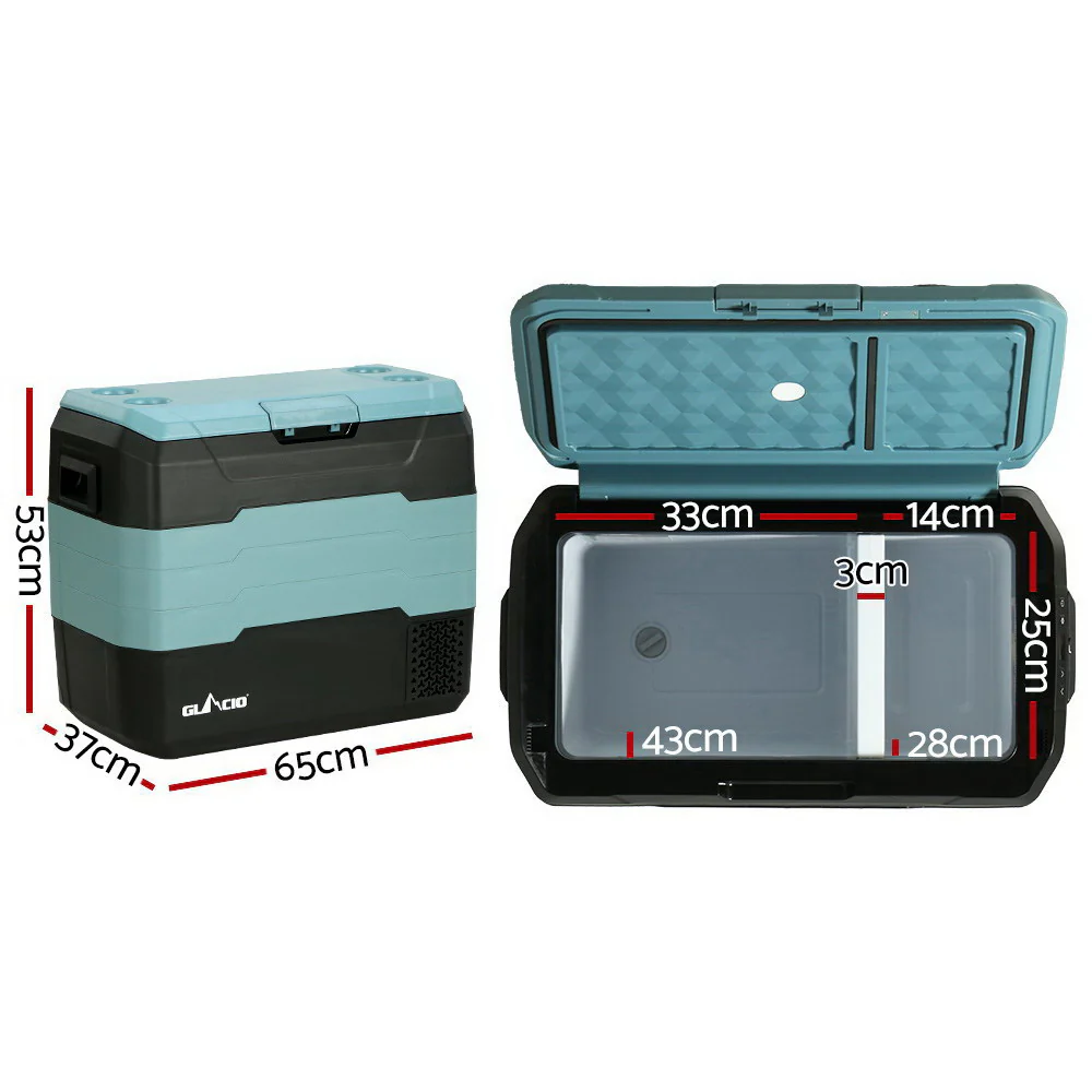 Glacio 50L Portable Fridge Freezer Fridges Cooler Camping 12V/24V/240V Caravan - Nurns