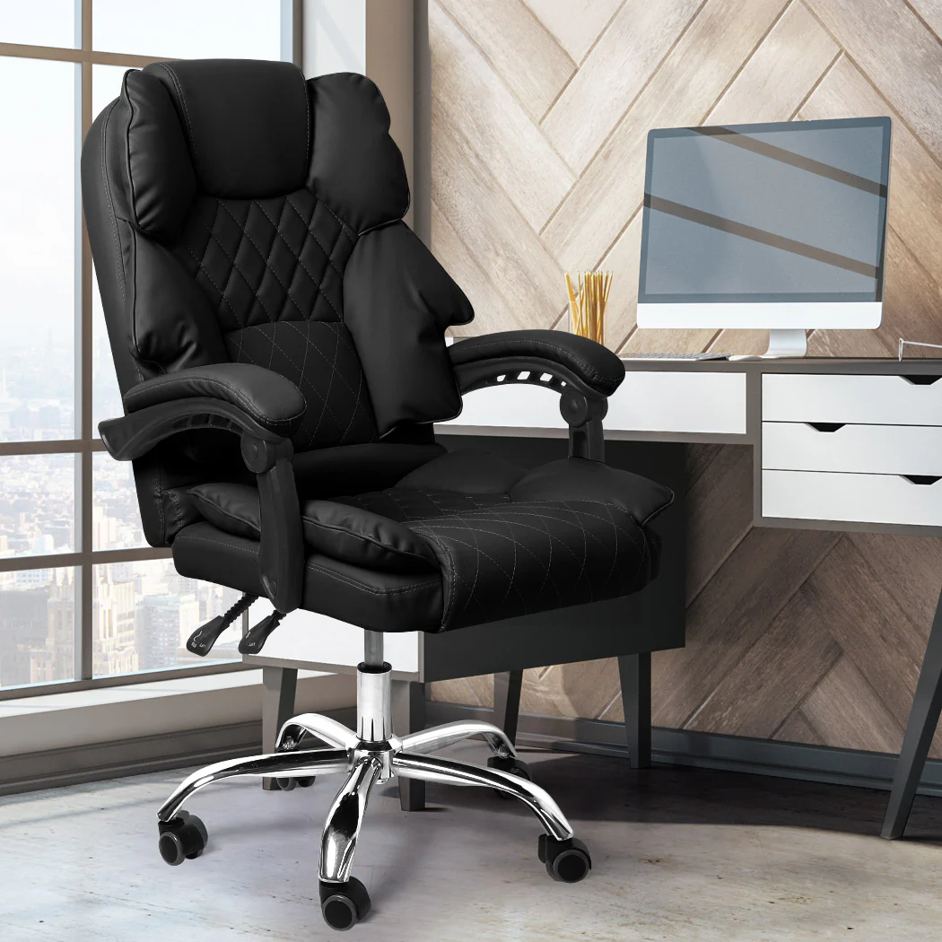 Levede Gaming Chair Office Computer Black No Footrest - Nurns