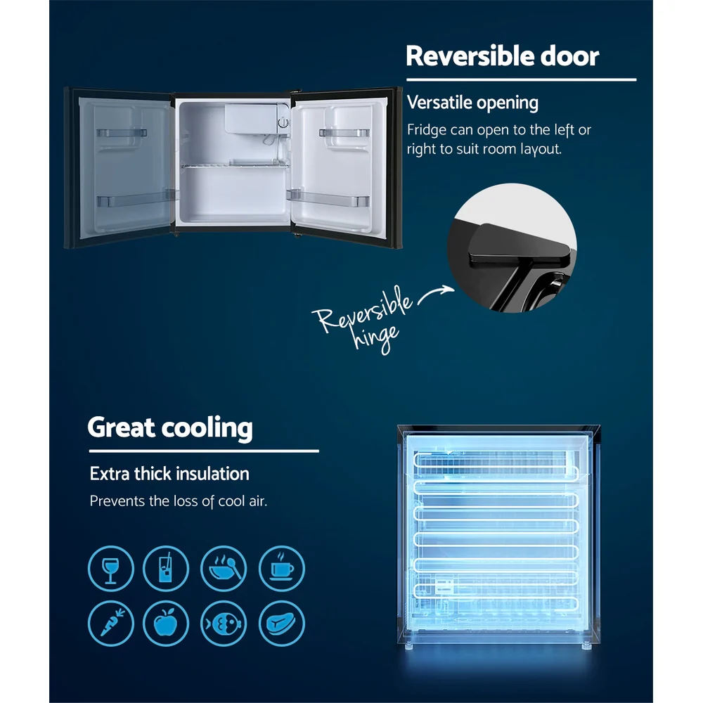 Devanti 48L Bar Fridge Black - Nurns