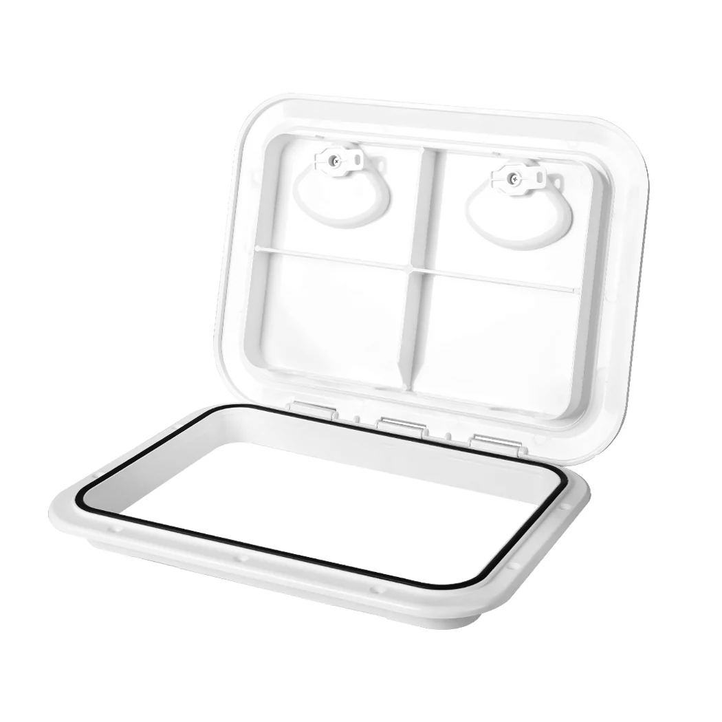Manan Access Hatch White Lid Locked Caravan Storage Boat Rv Camper 440x315Mm - Nurns