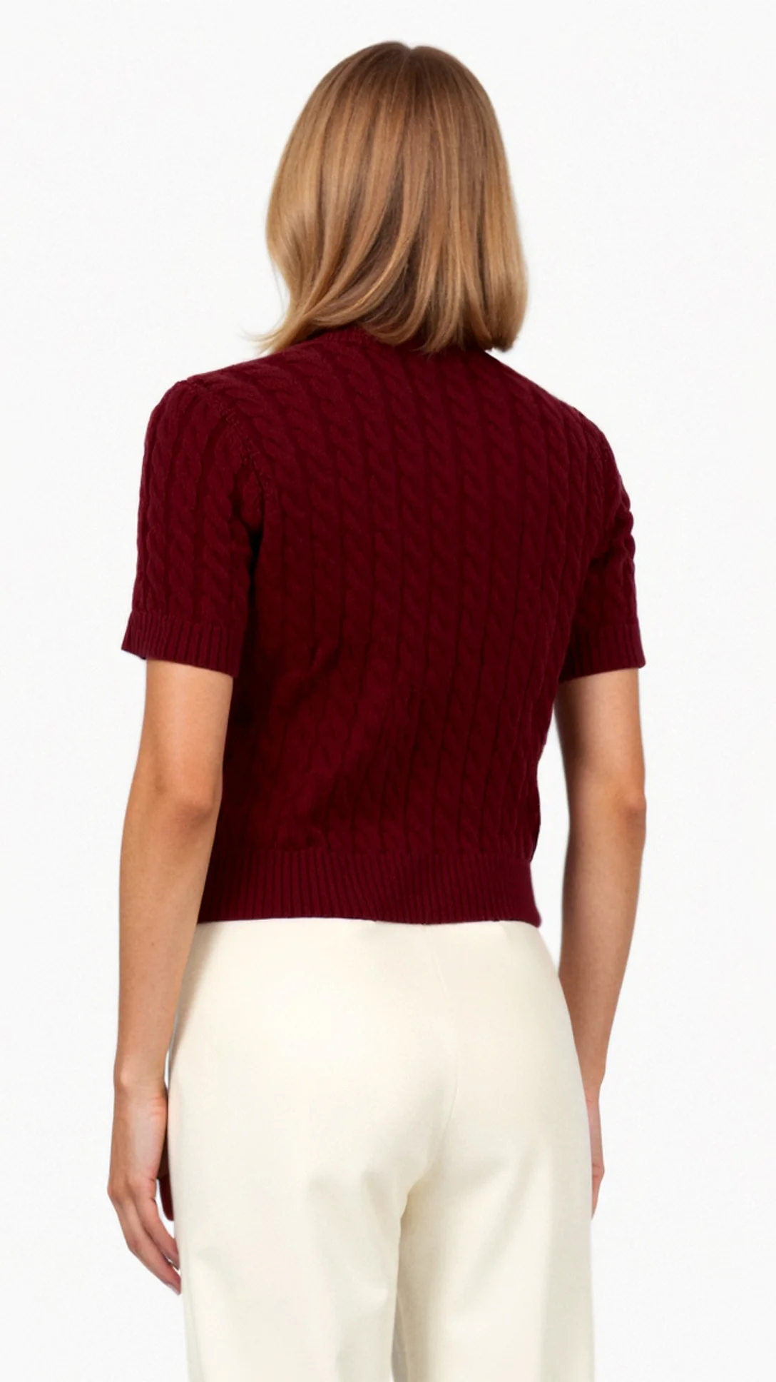 Faith Cropped Knitted Cardigan - Nurns