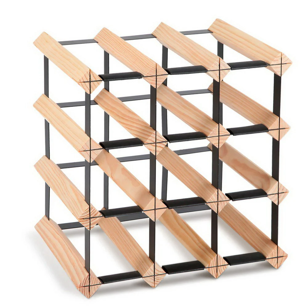 12 Bottle Timber Wine Rack - Nurns