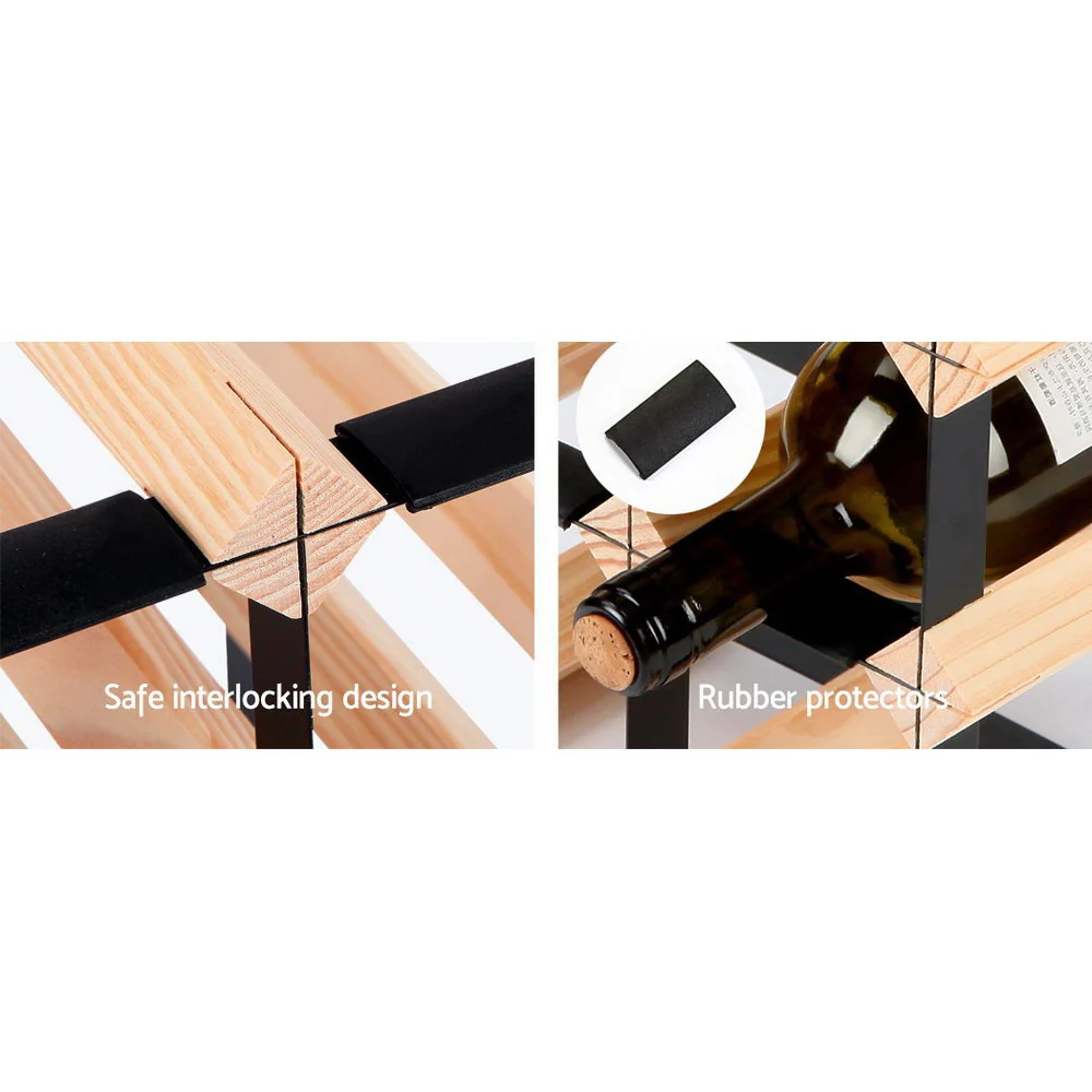12 Bottle Timber Wine Rack - Nurns