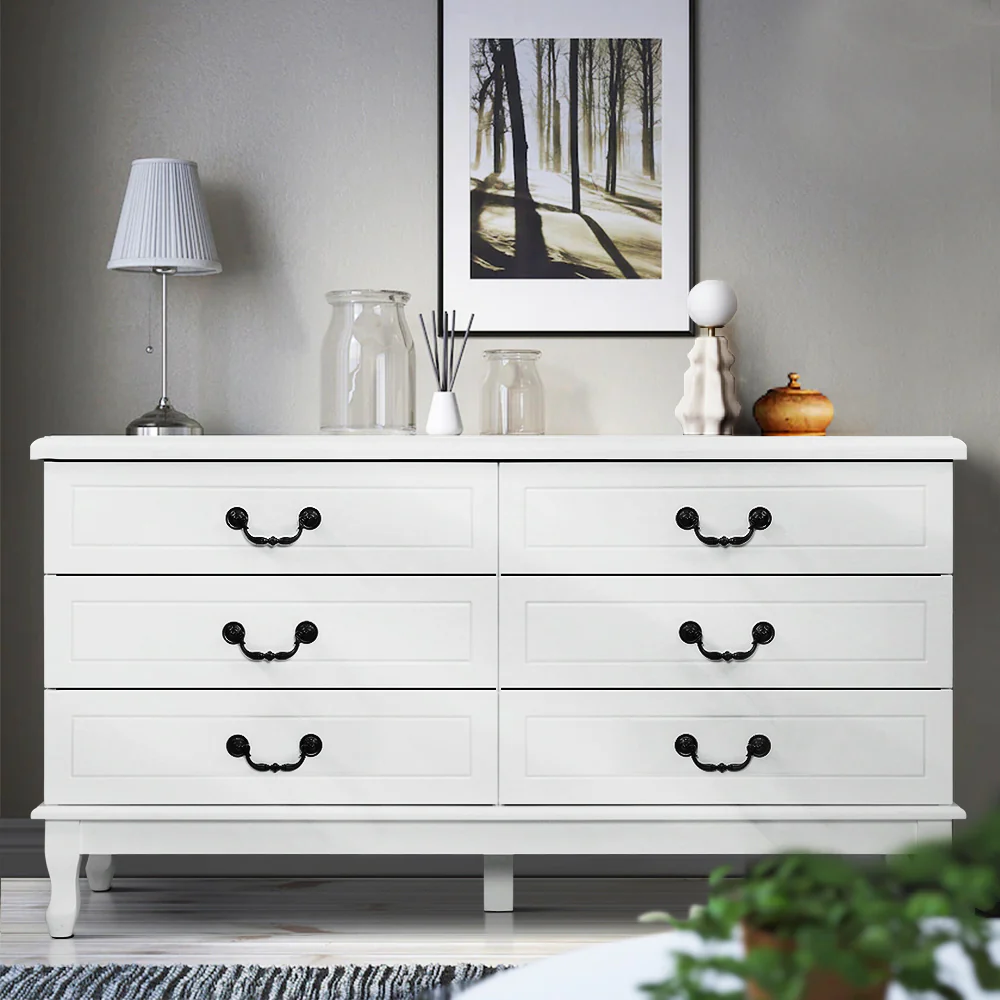 Artiss 6 Chest of Drawers - White - Nurns