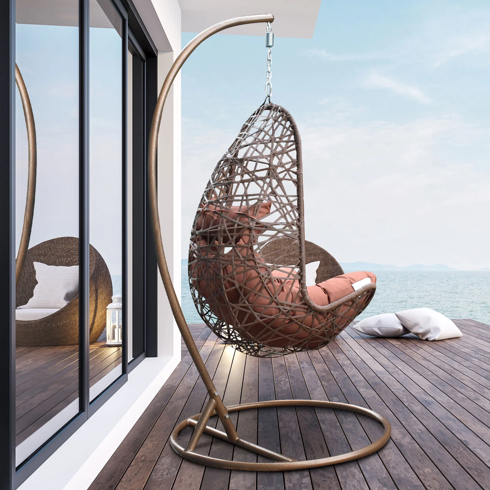 Lissy Egg Chair - Brown and Coffee - Nurns