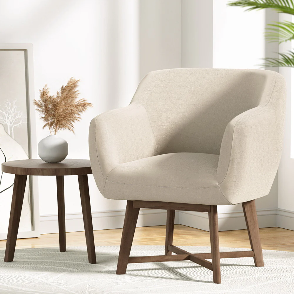 Aston Armchair Tub Chair - Beige - Nurns