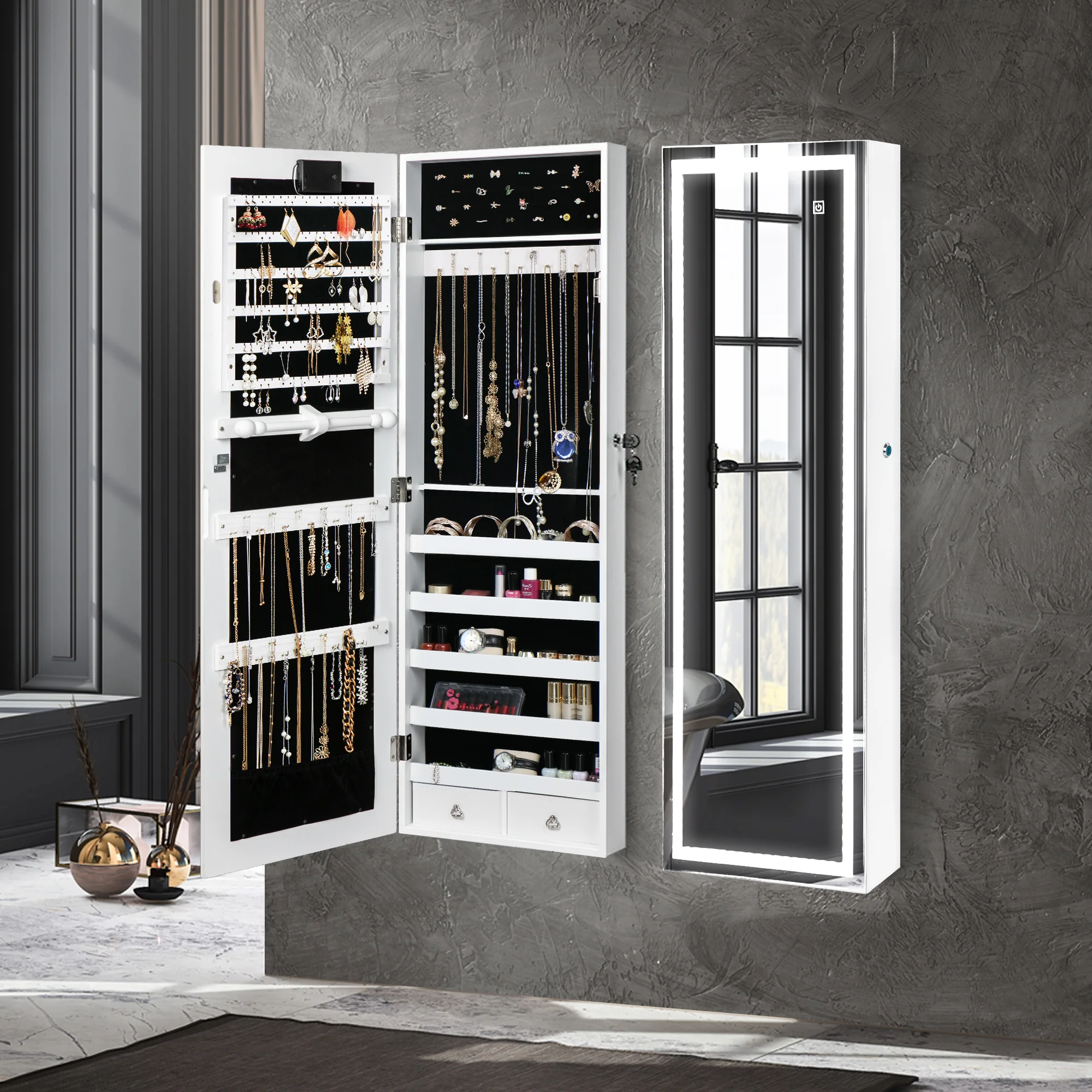 Mirror Jewellery Cabinet Touch - Nurns