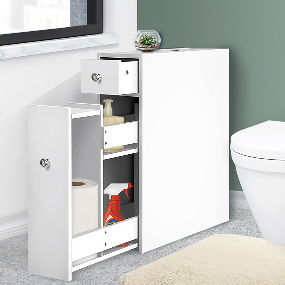 Bathroom Storage Cabinet White - Nurns
