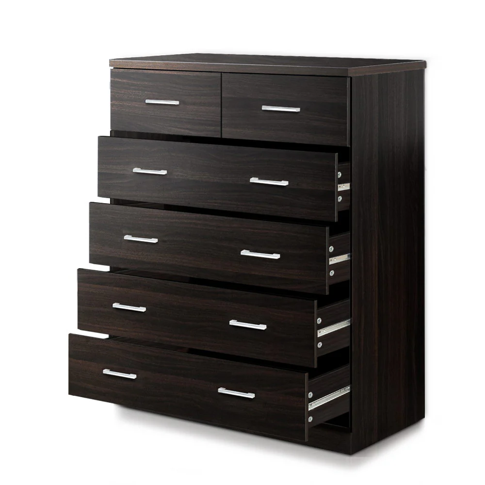 Artiss 6 Chest of Drawers - Walnut - Nurns