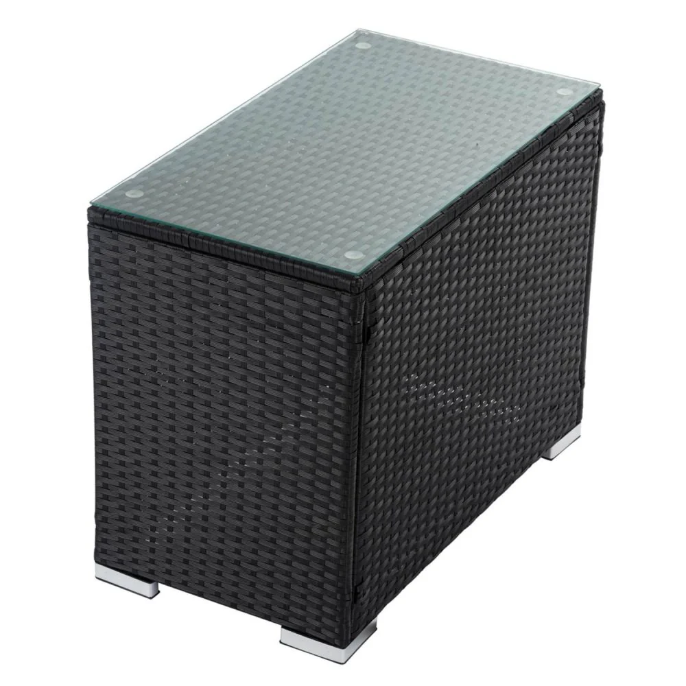 Mika Black Wicker End Table - Nurns