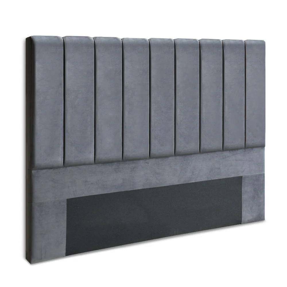 Bed Headboard Velvet - Grey King - Nurns