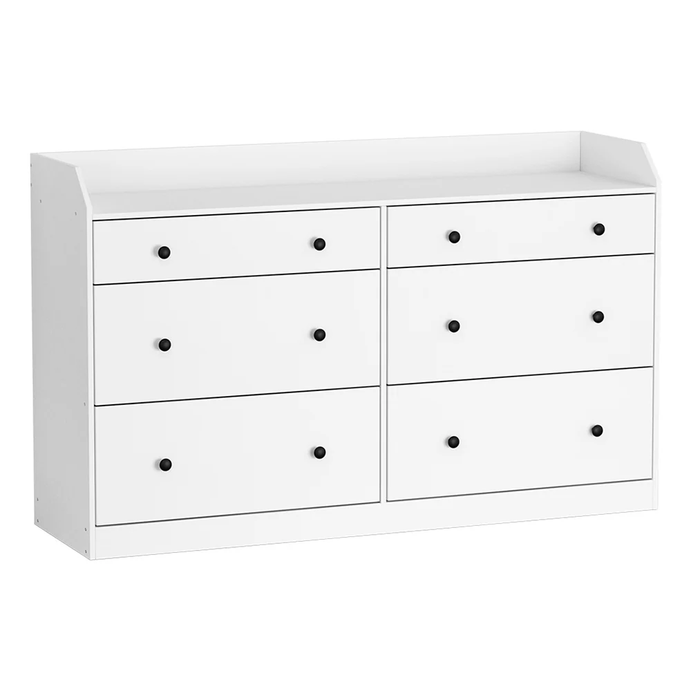 Artiss 6 Chest of Drawers - White - Nurns